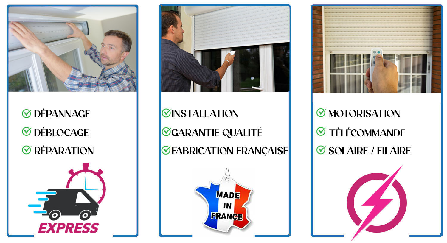 Installation Store roulant solaire Clichy